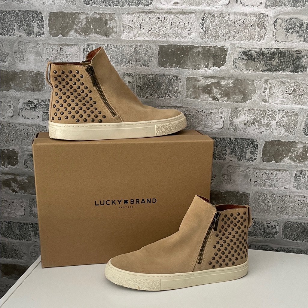 Lucky Brand Bayleah3 Studded High-Top Sneakers Size 8